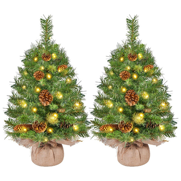 2-Pack 2-Foot Mini Artificial Christmas Tree