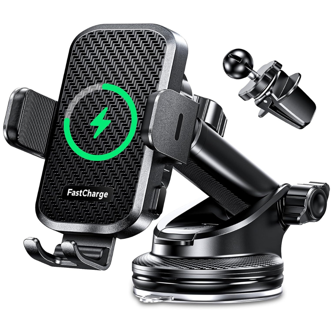 15W Wireless Car Charger With Phone Holder Mount