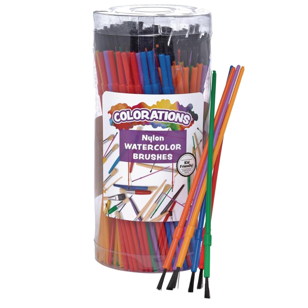 144-Piece Colorations Watercolor Paint Brush Classroom Pack