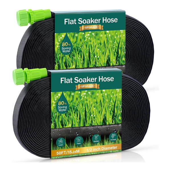 100 Ft Flat Heavy Duty Double Layer Sprinkler Soaker Hoses