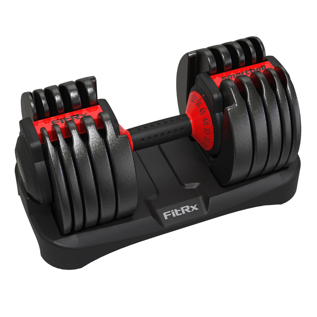 FitRx Smartbell Quick Select Adjustable Dumbbell (5-52lbs)