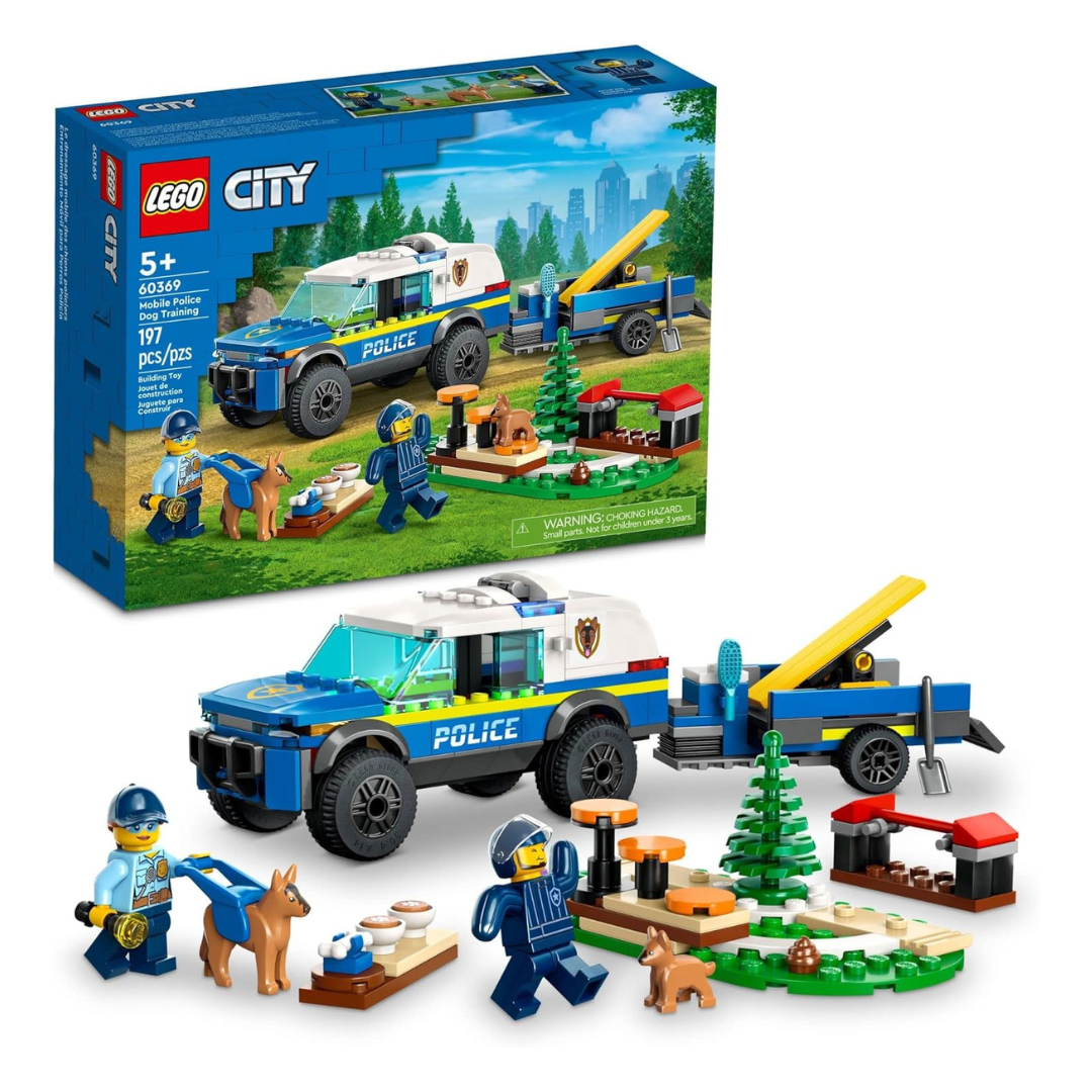 197-Piece LEGO 60369 City Mobile Police Dog Training SUV Car Toy Playset