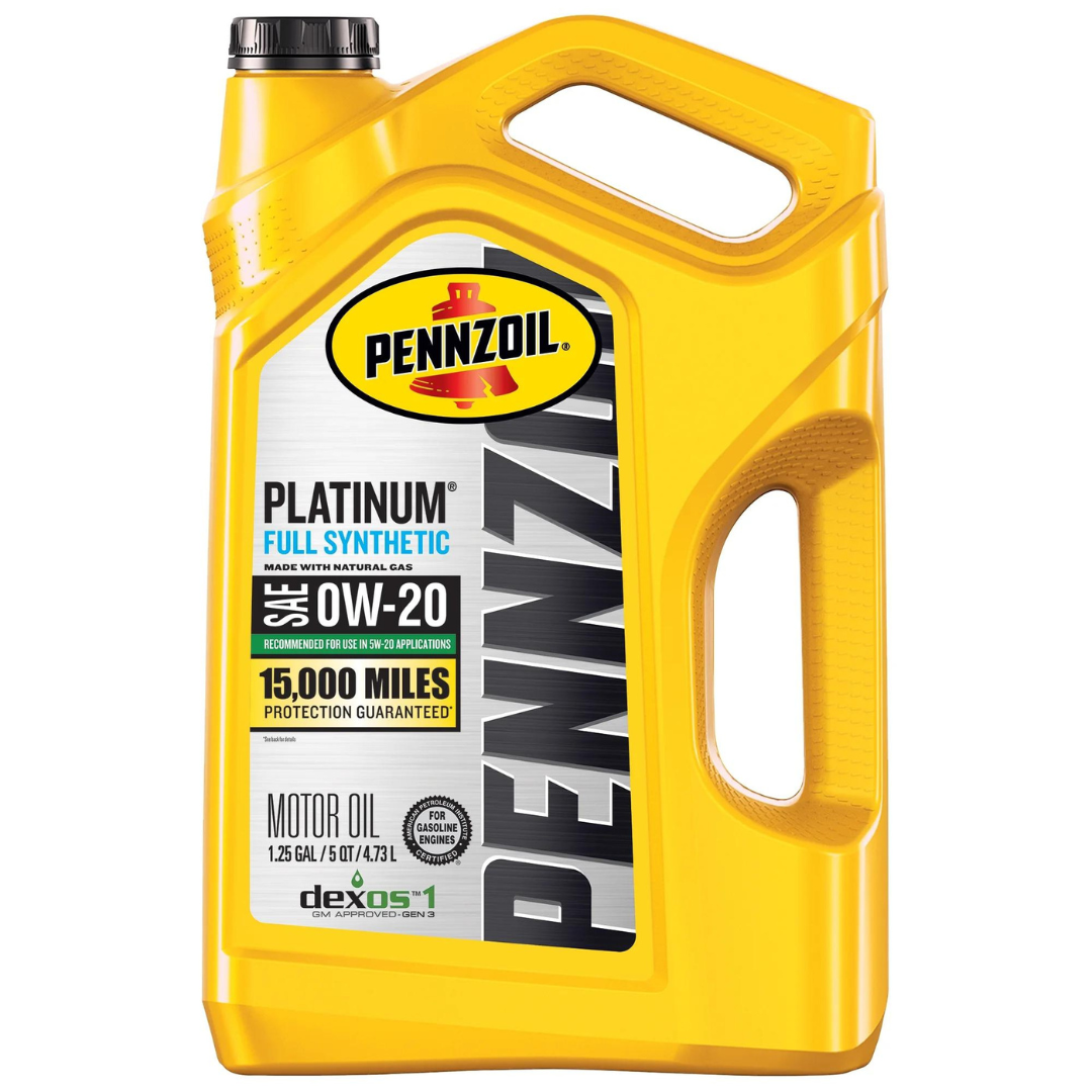 5-Quart Pennzoil Platinum Full Synthetic 0W-20 Motor Oil