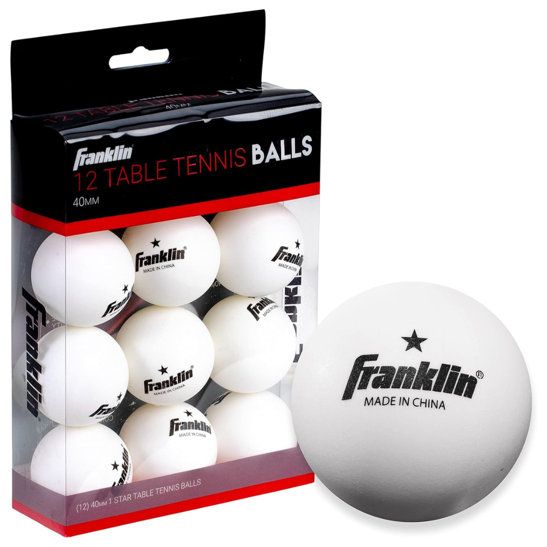 12-Count Franklin Sports 40mm Table Tennis Ping Pong Balls