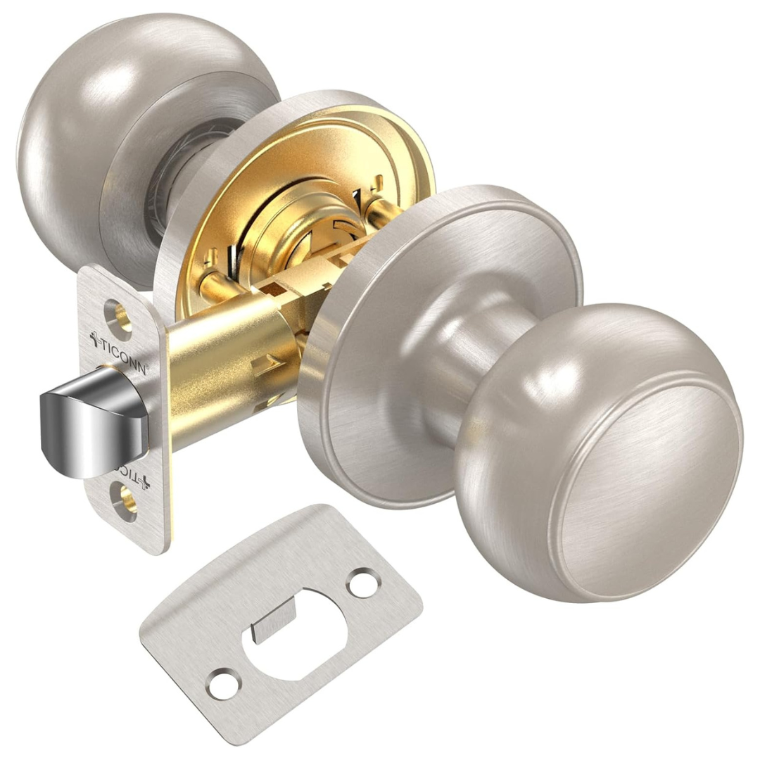 Round Ball Door Knob with Dead Bolt, Door Handle Lock