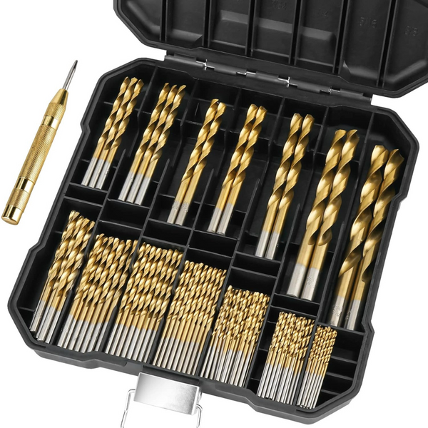 99-Piece Ticonn Titanium Coated Drill Bit Set With Storage Case