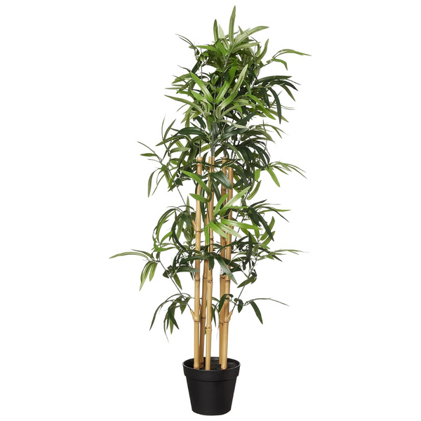 Amazon Basics 39.4" Artificial Bamboo Plant With Plastic Planter Pot