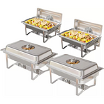 4 Pack Stainless Steel 8 Quart Chafing Dish Buffet Set