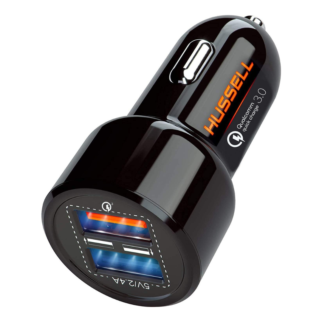 Hussell 36W Dual USB-A 5.4A Fast Car Charger Adapter