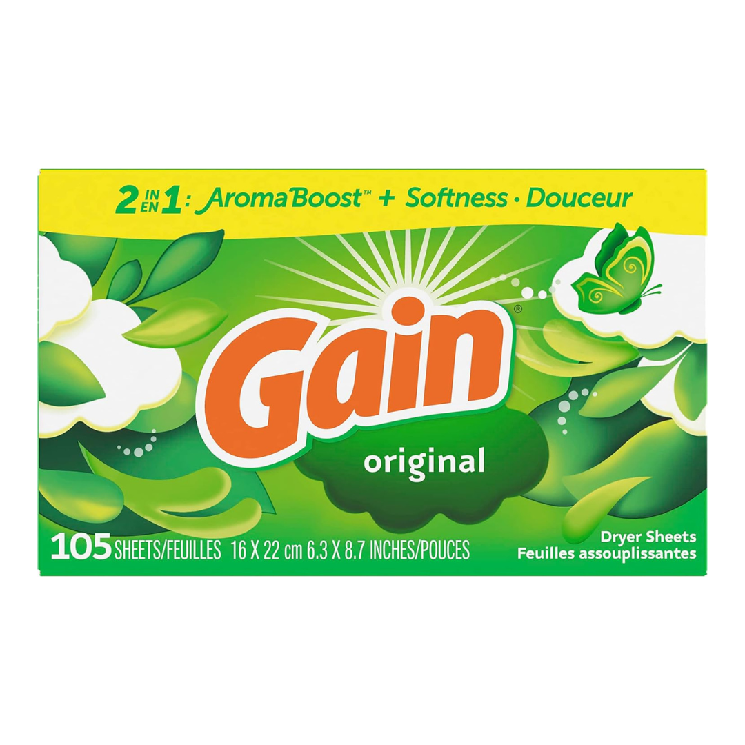 105-Count Gain Original Fabric Softener Dryer Sheets