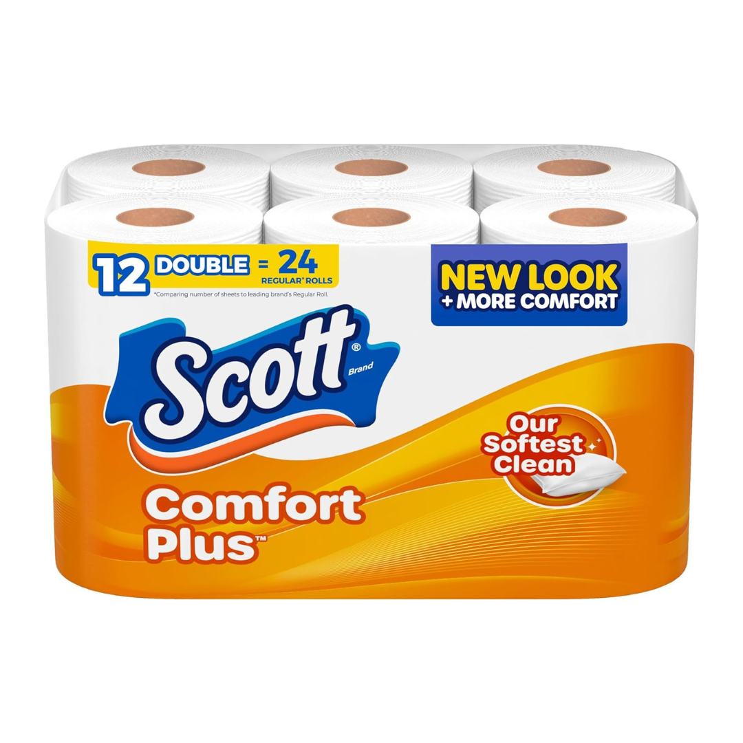 12-Count Scott ComfortPlus 1-Ply Double Roll Toilet Paper