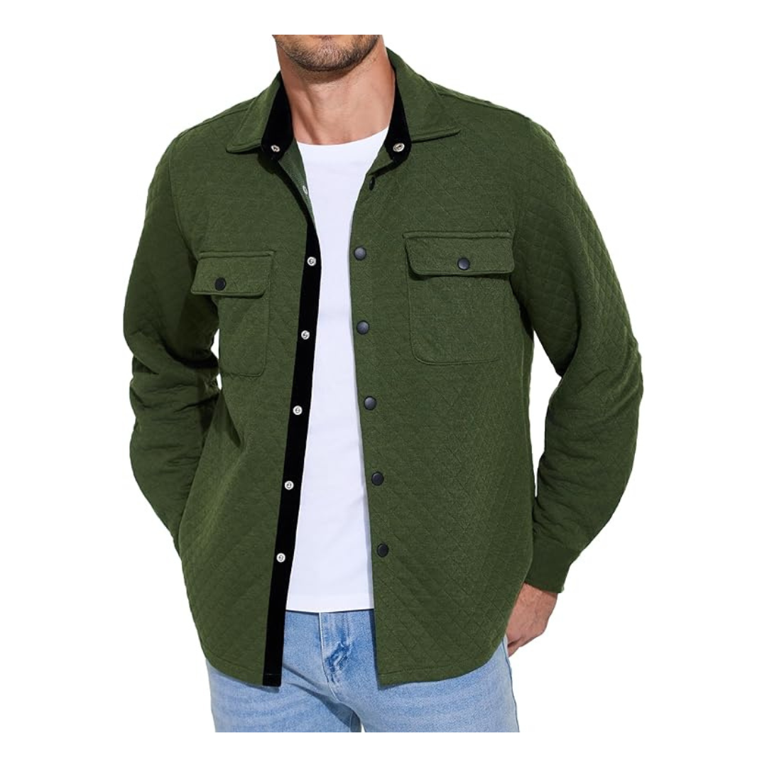 Coofandy Men's Casual Lightweight Quilted Button Down Jacket