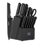 15-Piece Hundop High Carbon Stainless Steel Black Knife Set