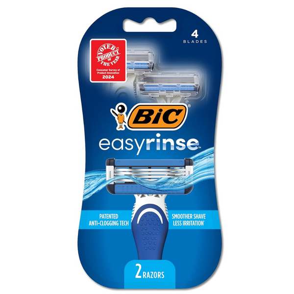 2-Count BIC EasyRinse Anti-Clogging Men's Disposable Razors