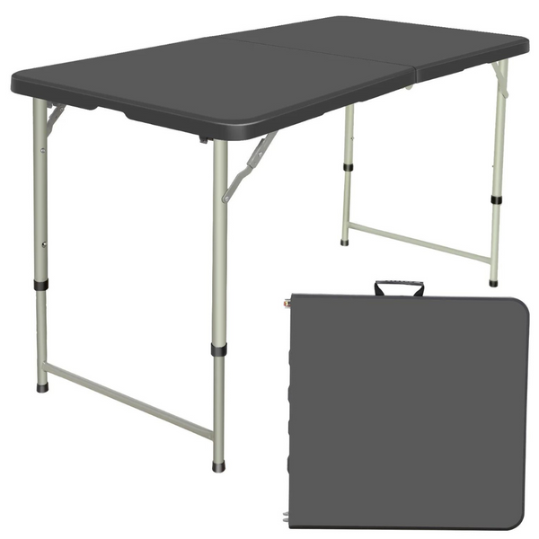 Ssugift 4Ft Folding Black Indoor Outdoor Folding Card Table