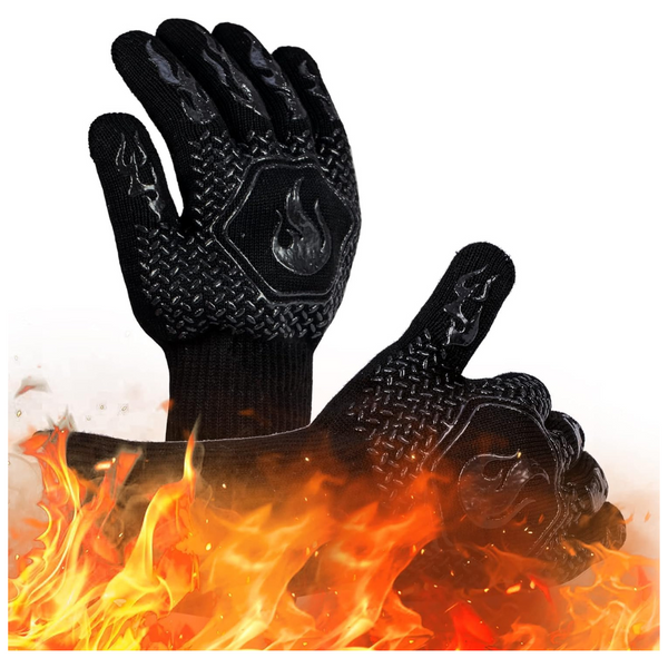 Hflyjpyw 1472 Deg. High Temp Resistance Fireproof BBQ Grill Gloves