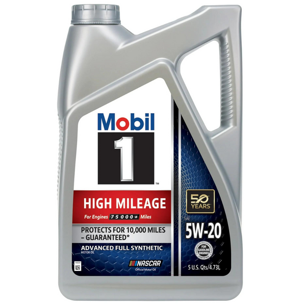 Mobil 1 High Mileage 5W-20 Full Synthetic Motor Oil, 5 Quart