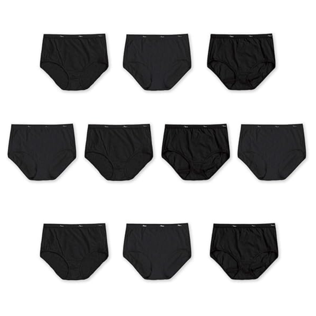 10-Pack Hanes Womens Cotton Brief Underwear (Various)