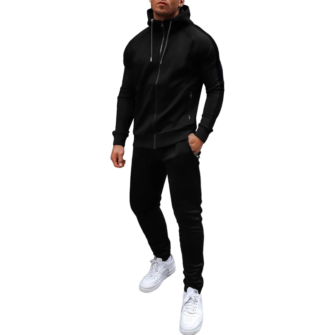 Coofandy Men's Casual Athletic Full-Zip 2-Piece Tracksuit with Pockets