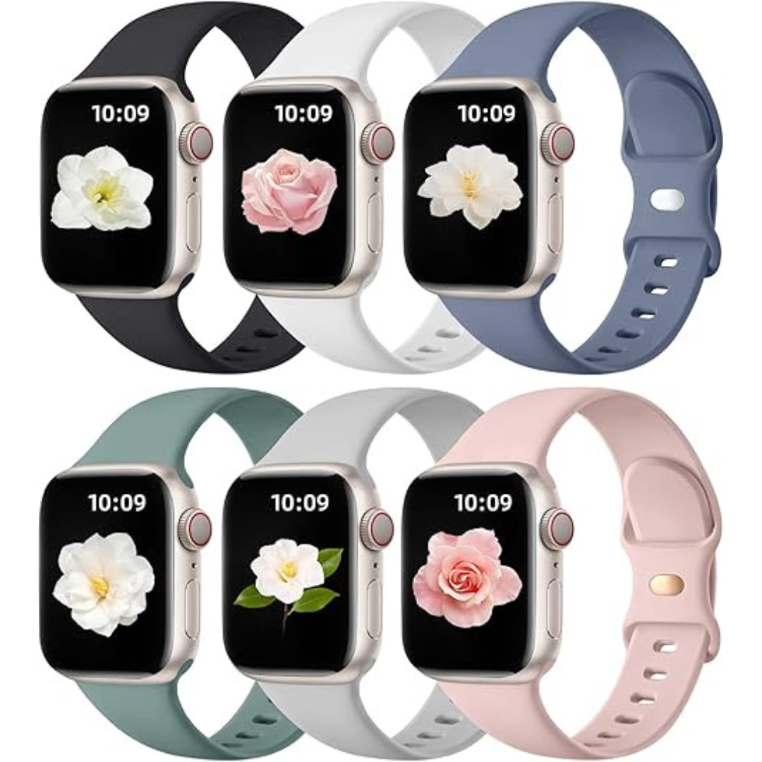 6-Pack Silicone Sport Strap Design Apple Watch Band