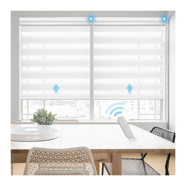 Smart Motorized Zebra Blackout Blinds With Remote Control