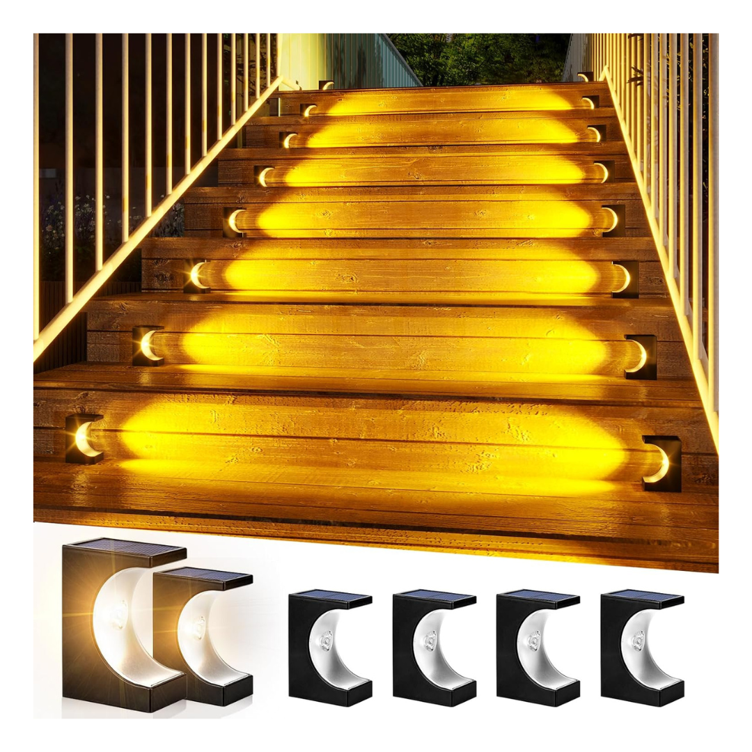 6 Pack Waterproof IP65 LED Solar Step Stair Lights