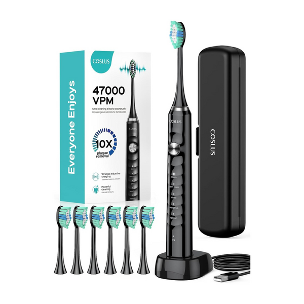 5-Modes 47000 VPM Electric Tooth Brush W/ 6 Brush Heads (4 Colors)