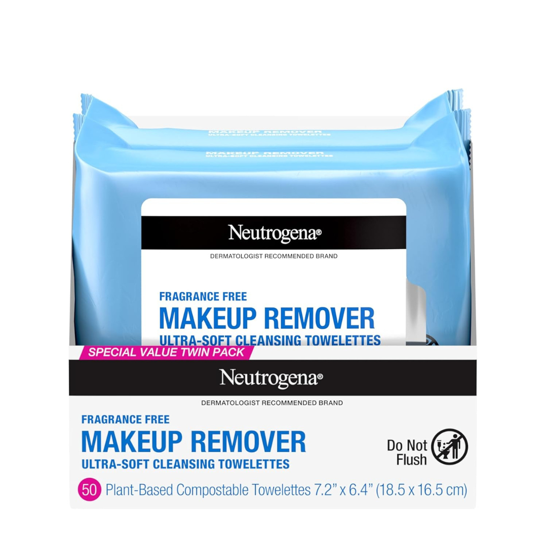 50-Count Neutrogena Cleansing Fragrance Free Makeup Remover Face Wipes