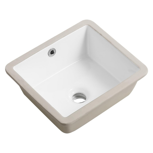 Karamag 14"x12.5" White Ceramic Undermount Bathroom Sink