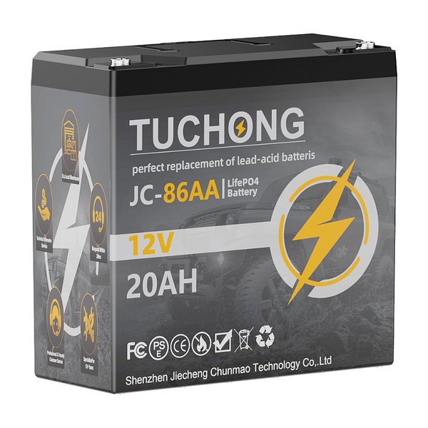 Tuchong 12V 20Ah LiFePO4 Lithium Battery (5000+ Cycles)