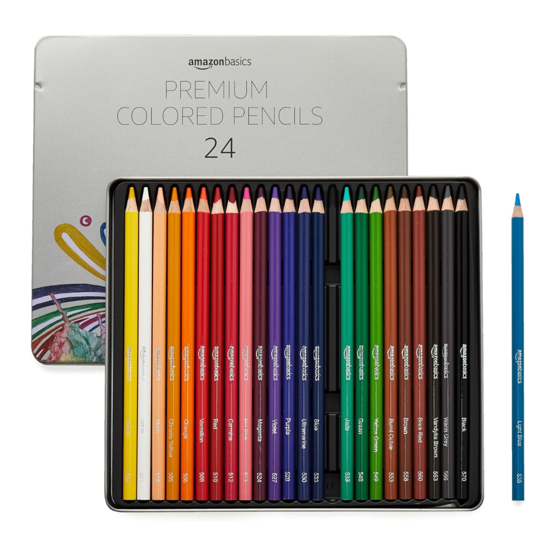 24-Count Amazon Basics Premium Colored Pencils