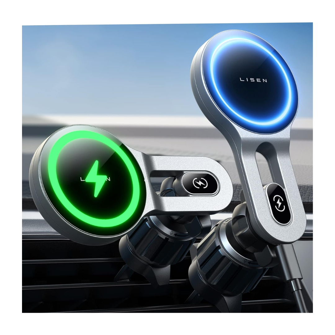 Lisen 15W Wireless MagSafe Magnetic Phone Holder Car Mount Charger