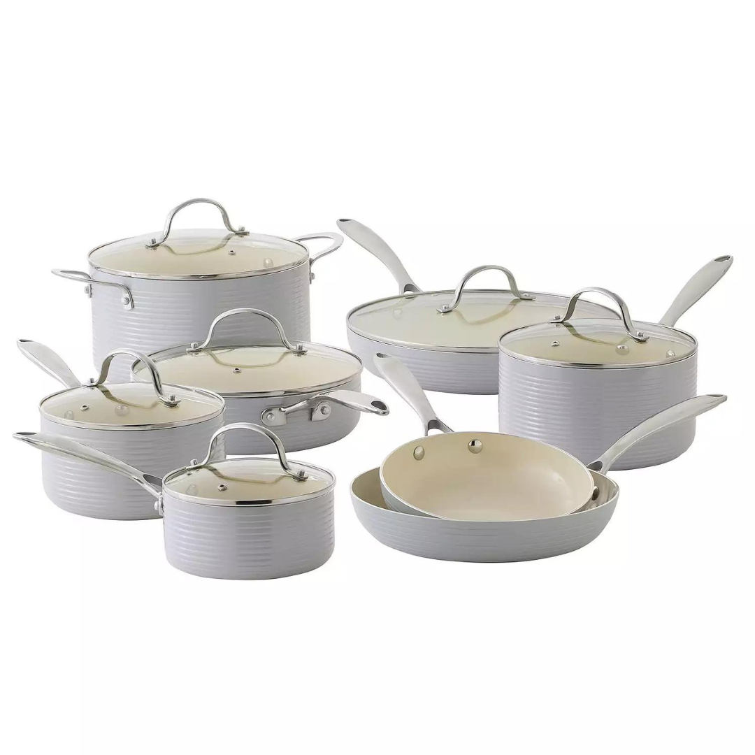 14-Piece Food Network Farmstead Nonstick Ceramic Cookware Set + $39 Kohls Rewards