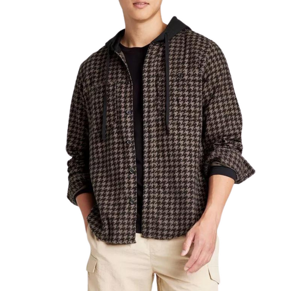 Original Use Men's Checked Plaid Hooded Jacket (2 Color Options)