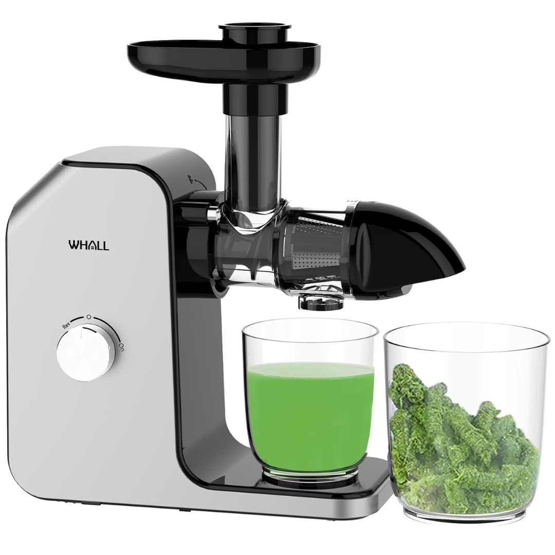 Whall Cold Press Masticating Juicer With Quiet Motor & Reverse Function