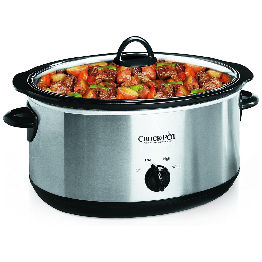 Crock-Pot Stainless Steel 7 Quart Oval Manual Slow Cooker