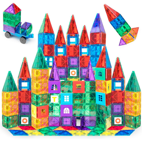 Playmags 150-Piece Magnetic Tiles Building Set