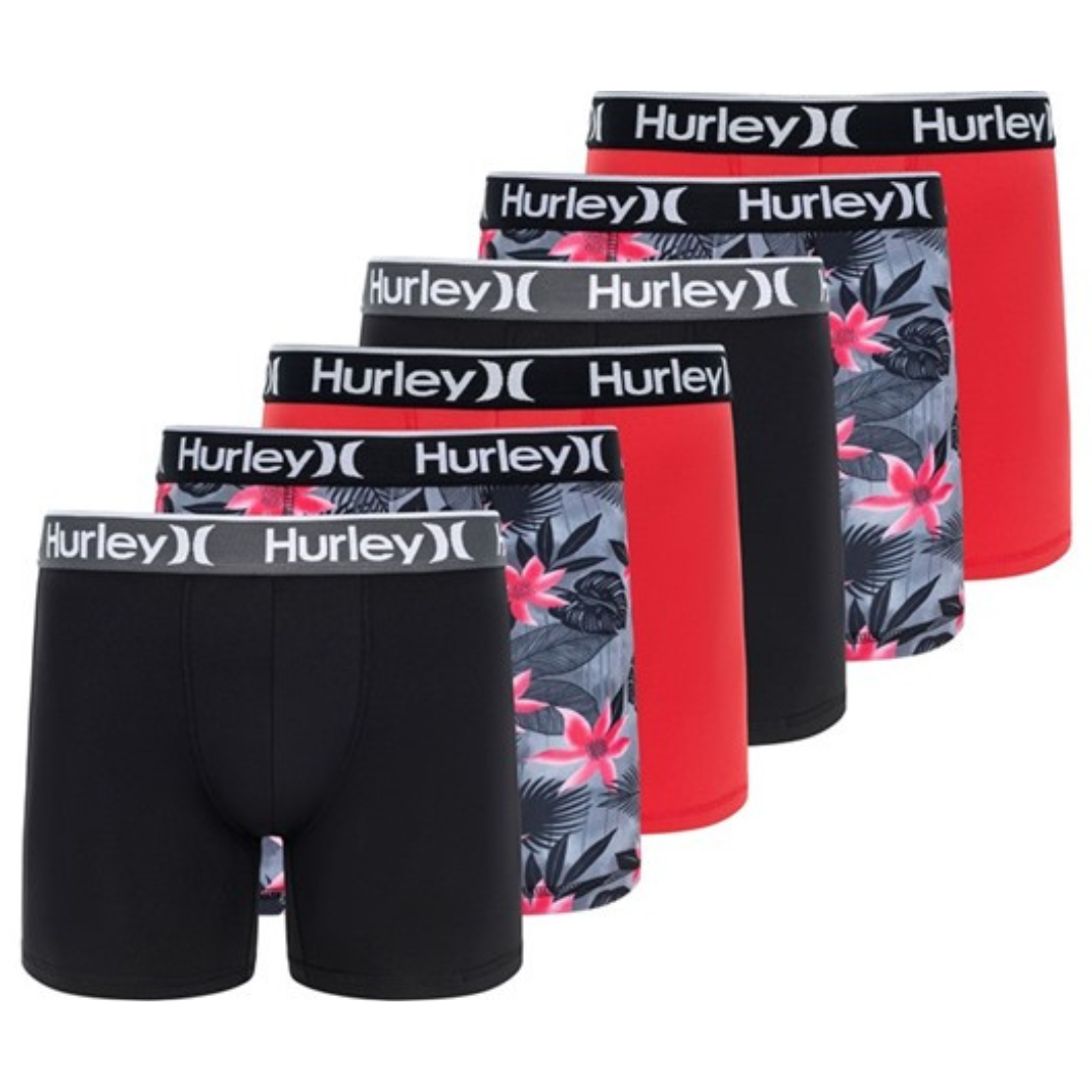 6-Pack Hurley Men's Regrind Boxer Brief