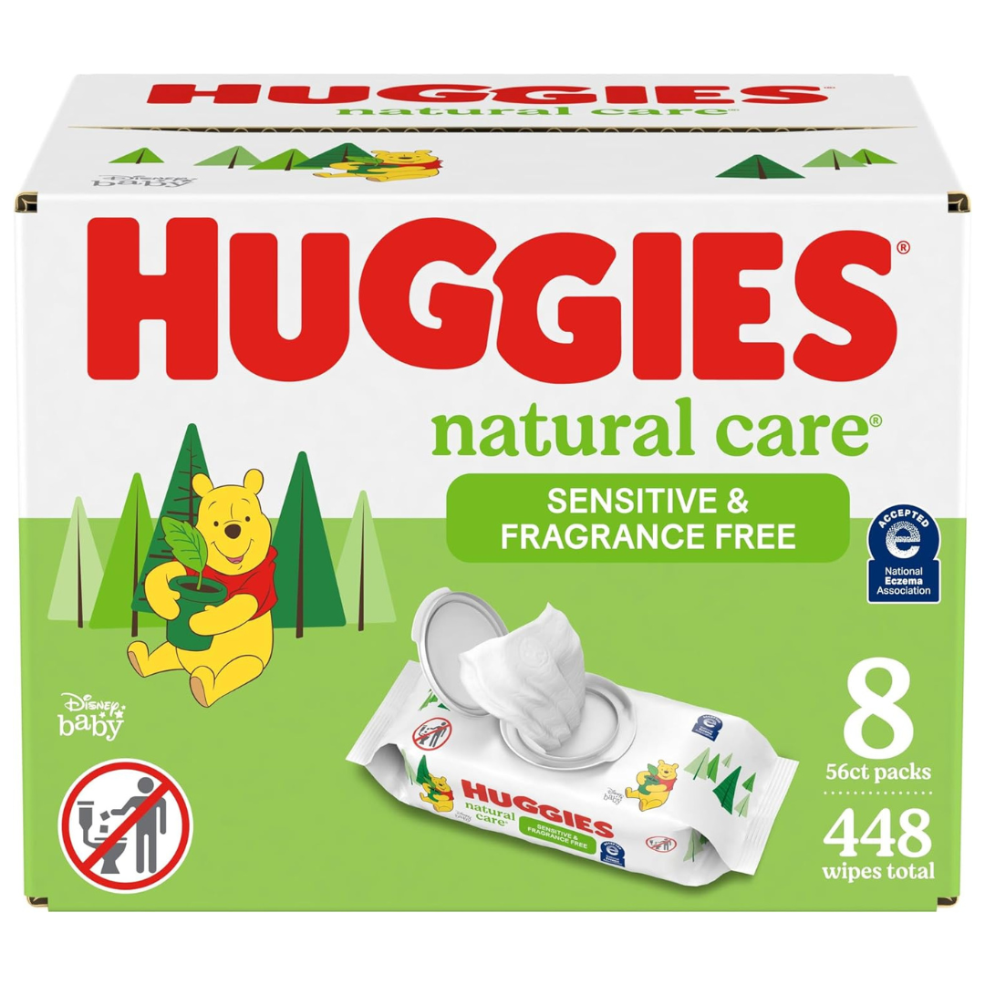 448-Count (8 x 56ct) Huggies Natural Care Sensitive Baby Wipes