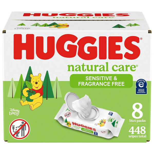 448-Count (8 x 56ct) Huggies Natural Care Sensitive Baby Wipes