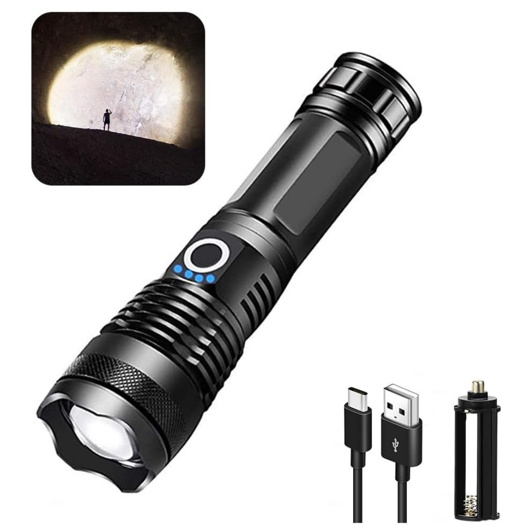 10000 Lumen Rechargeable Super Bright Tactical LED Flashlight