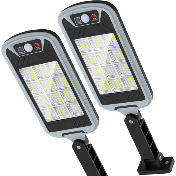 2-Pack 6500K Solar Powered Outdoor Motion Sensor Security Lights