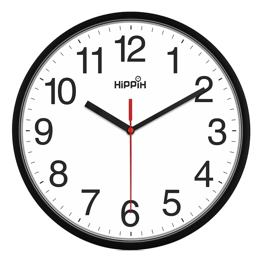 Hippih 10" Silent Non-Ticking Quartz Wall Clock