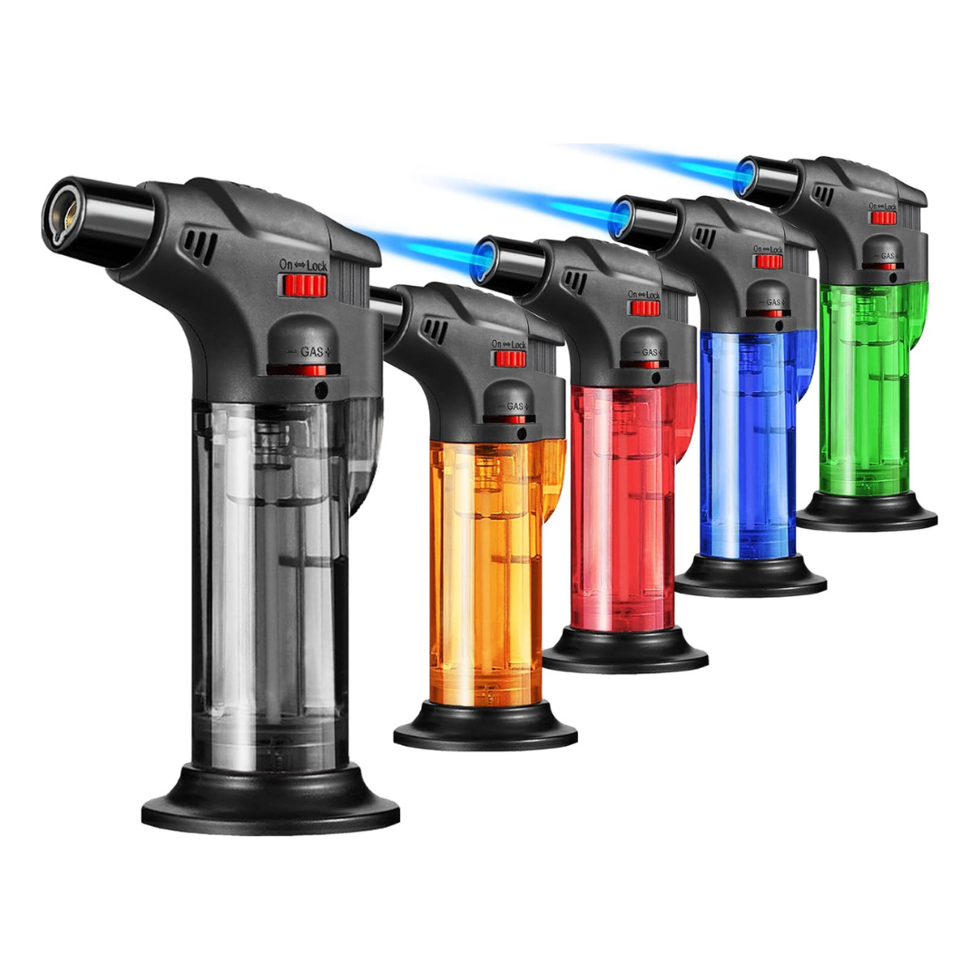 5-Pack Multi Utility Butane Refillable Mini Gas Torch Lighters (No Fuel)