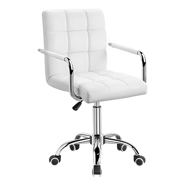 Furmax Mid-Back Ribbed PU Leather Executive Office Task Chair