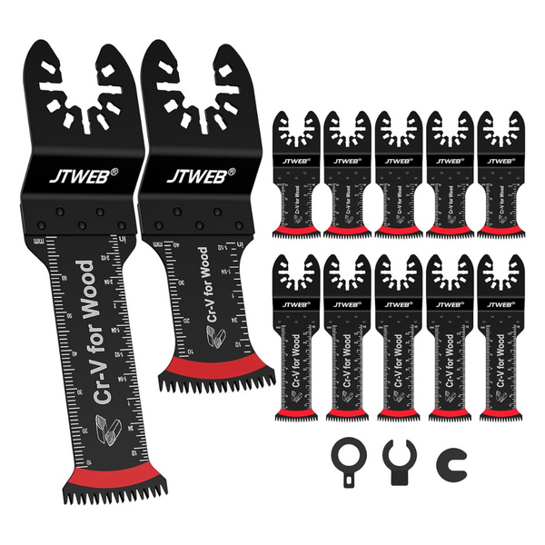 12-Piece Extra-Long Reach Arc-Shaped Edge Tooth Oscillating Saw Blades