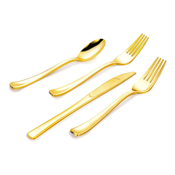 320-Piece Lullaby Disposable Gold Plastic Silverware