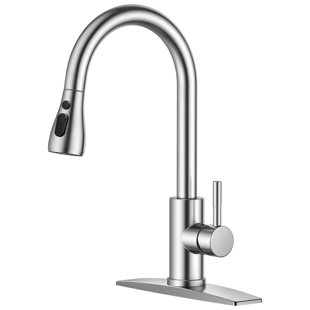 Forious Stainless Steel High Arc Single Handle Kitchen Sink Faucet