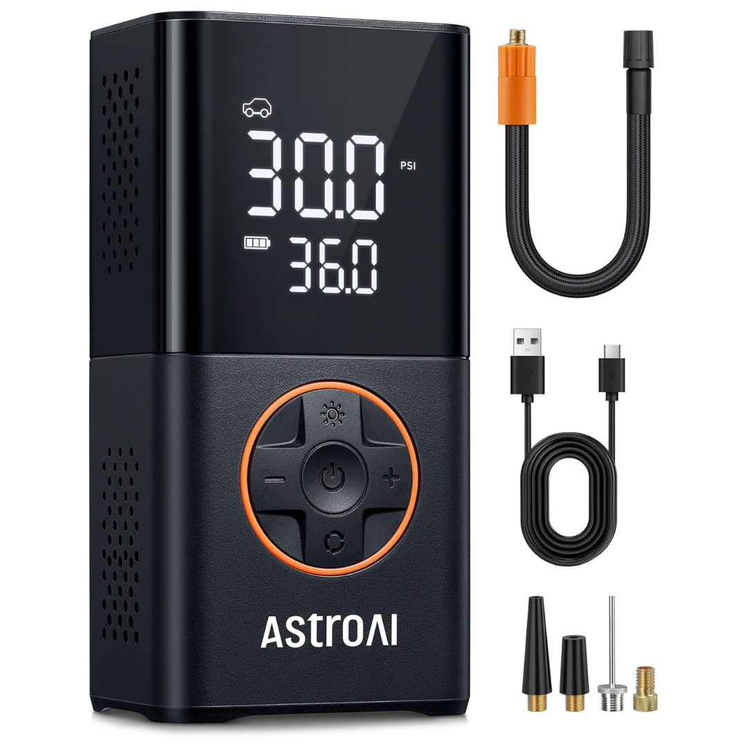 AstroAI L7 Tire Inflator Portable Air Compressor With LED Lights Air Pump