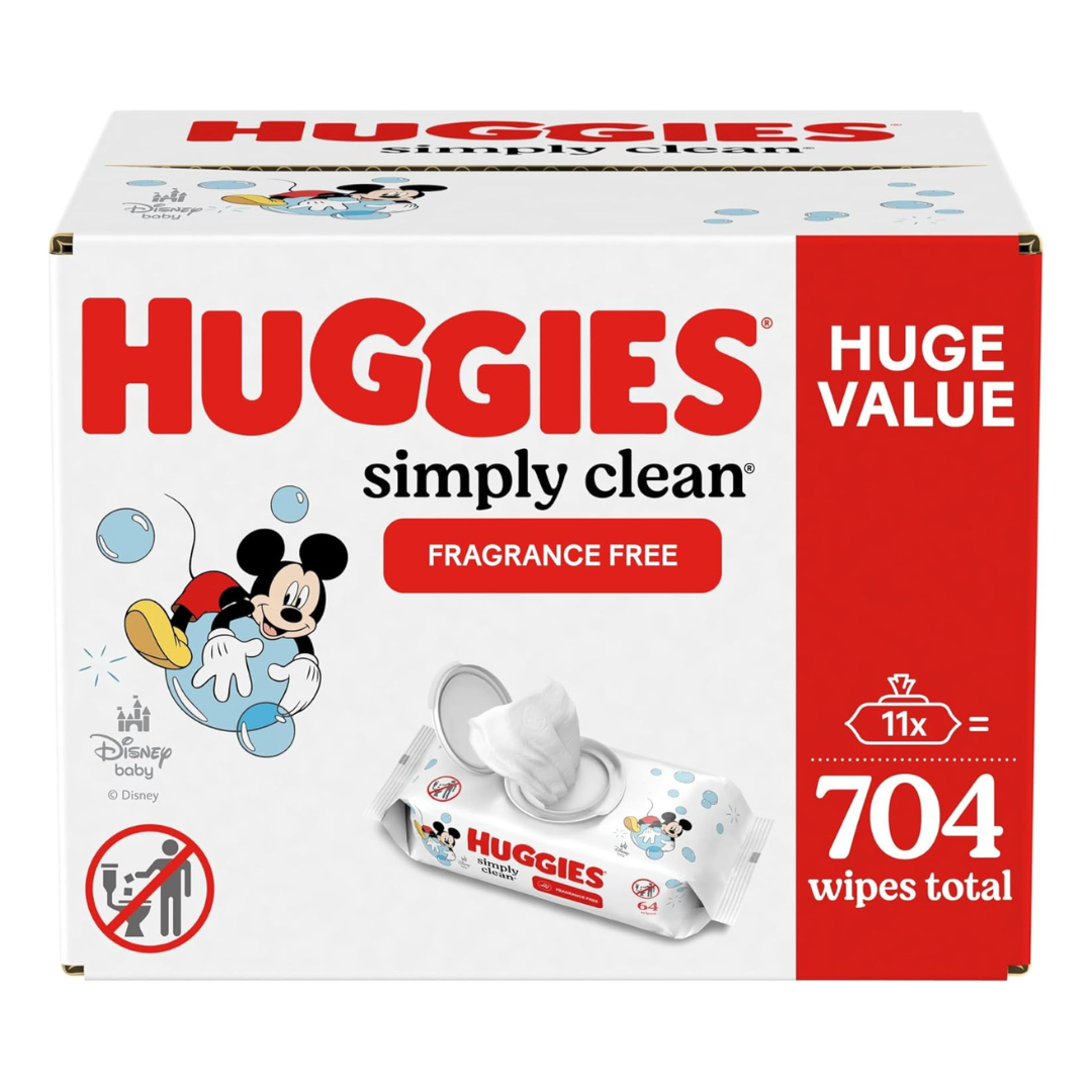 704-Count Huggies Simply Clean Fragrance-Free Baby Wipes